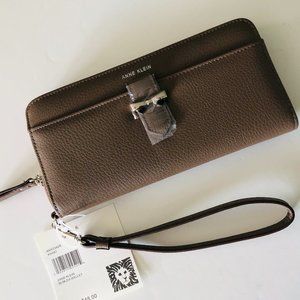 Anne Klein Taupe Wristlet Wallet